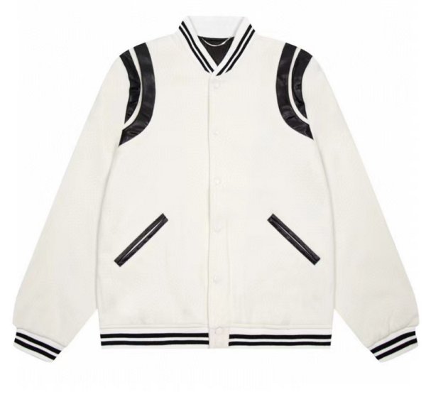 画像1: striped stitching simple jacket baseball uniform jacket blouson　ユニセッ クス男女兼用ストライプステッチングジャケットスタジアムジャンパー スタジャン ブルゾンバイカージャケット (1)