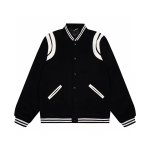 画像3: striped stitching simple jacket baseball uniform jacket blouson　ユニセッ クス男女兼用ストライプステッチングジャケットスタジアムジャンパー スタジャン ブルゾンバイカージャケット (3)