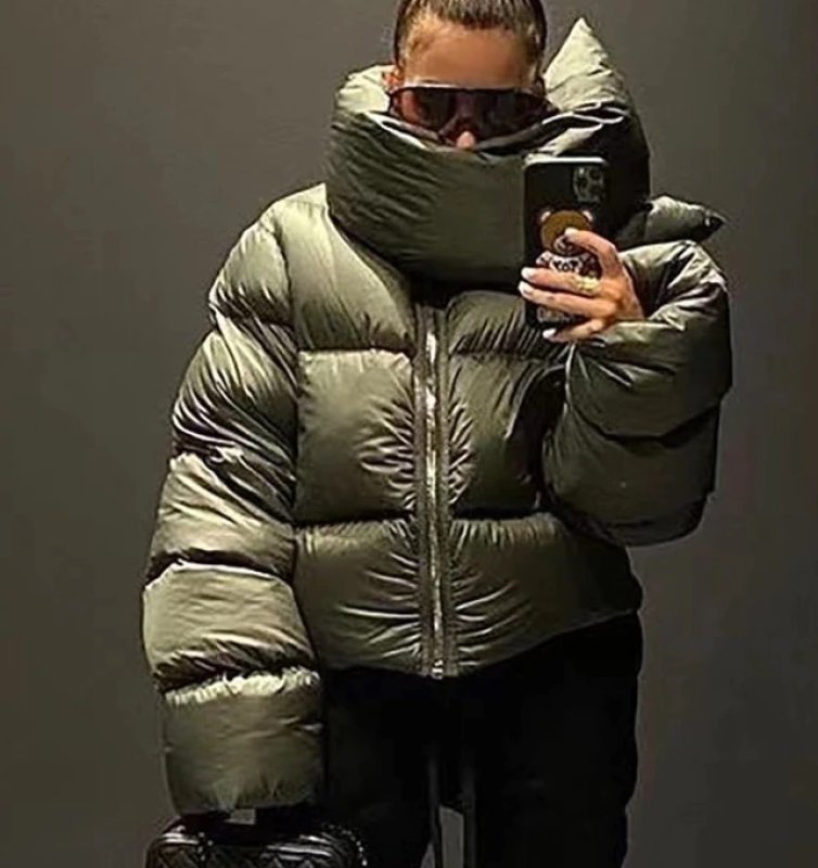 画像4: down snap collar down  jacket coat   ダウン厚いスナップ襟 ジャケット コート (4)