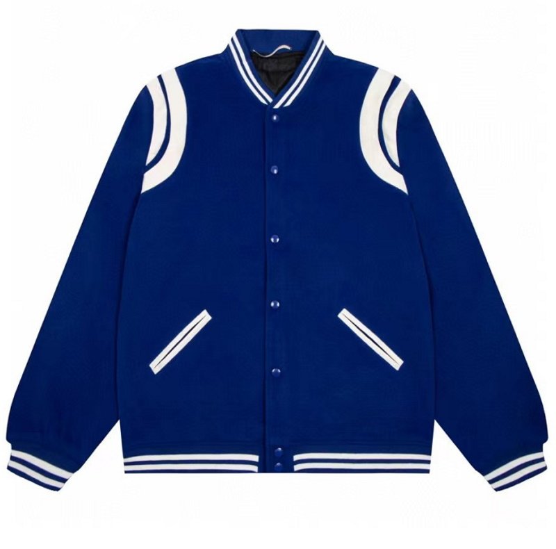 画像2: striped stitching simple jacket baseball uniform jacket blouson ユニセッ クス男女兼用ストライプステッチングジャケットスタジアムジャンパー スタジャン ブルゾンバイカージャケット (2)