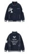 画像4: Happiness logo embroidery jacket baseball uniform jacket blouson　ユニセッ クス男女兼用ハピネス刺繍ジャケットスタジアムジャンパー スタジャン ブルゾンバイカージャケット (4)