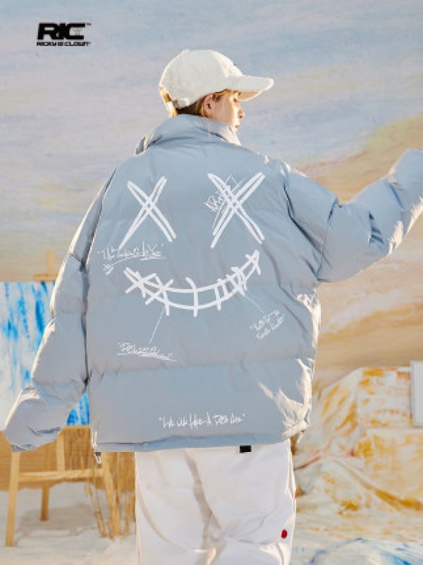 画像11: 22 kaws embroidery pilot jacketembroidery oversize baseball uniform Down jacket BASEBALL JACKET  blouson windbreaker ユニセックス 男女兼用カウズ刺繍 ダウン 中綿入りジャケット パイロットジャケットスタジアムジャンパー スタジャン MA-1 ボンバー ジャケット ブルゾン (11)