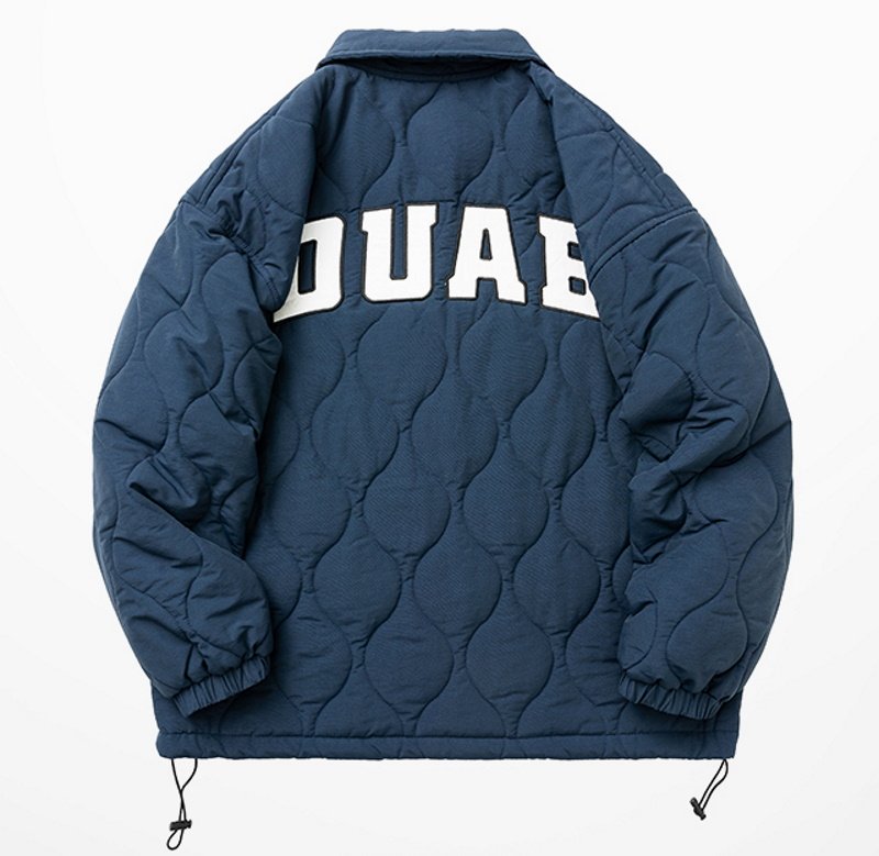 画像3: quilted back letter logo jacket baseball uniform jacket blouson　ユニセッ クス男女兼用ノーカラーキルティングバックレターロゴジャケットスタジアムジャンパー スタジャン ブルゾン (3)