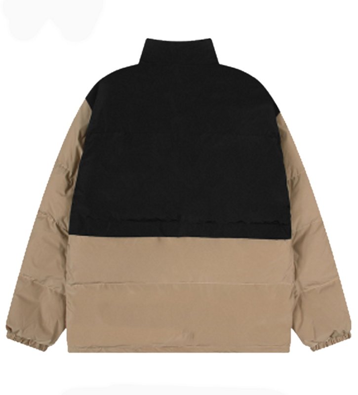 画像2: contrasting color down jacket blouson　ユニセッ クス男女兼用コントラストカラー2トーンダウンジャケットダウンジャケットスタジアムジャンパー スタジャン ブルゾン (2)