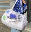 画像4: quilted paint tote shoulder Boston bag　ユニセックス男女兼用キルティングペイントトートショルダーボストンバッグ (4)