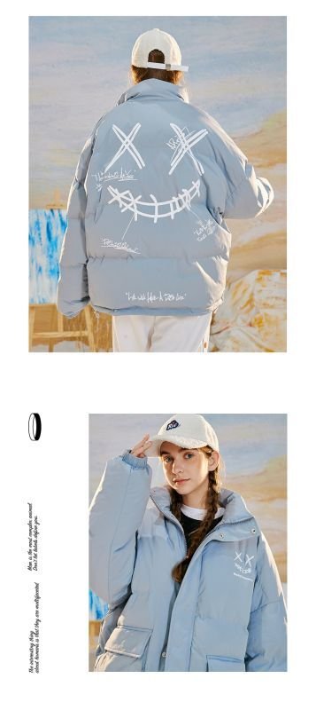 画像12: 22 kaws embroidery pilot jacketembroidery oversize baseball uniform Down jacket BASEBALL JACKET  blouson windbreaker ユニセックス 男女兼用カウズ刺繍 ダウン 中綿入りジャケット パイロットジャケットスタジアムジャンパー スタジャン MA-1 ボンバー ジャケット ブルゾン (12)