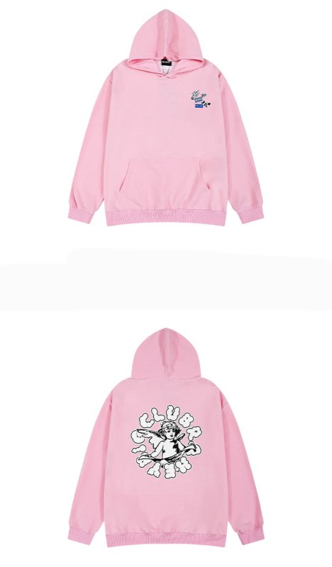 画像6: Little Nili ins angel hoodie sweater  ユニセックス 男女兼用 リトル ニリ イン エンジェルプリント フーディスウェットパーカー (6)