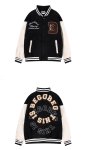 画像6: double circle logo jacket baseball uniform jacket blouson　ユニセッ クス男女兼用ダブルサークルロゴジャケットスタジアムジャンパー スタジャン ブルゾンバイカージャケット (6)