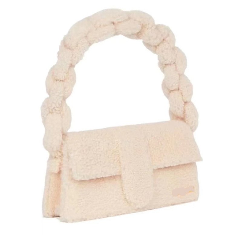 画像2: plush woven wrist shoulder underarm bag tote shoulder bag　ファーアンダーアームトートショルダーバッグ (2)