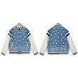 画像11:  jacket baseball uniform jacket blouson　ユニセッ クス男女兼用クロスチャペル刺繍ジャケットスタジアムジャンパー スタジャン ブルゾンバイカージャケット (11)