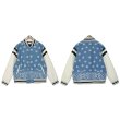 画像11:  jacket baseball uniform jacket blouson　ユニセッ クス男女兼用クロスチャペル刺繍ジャケットスタジアムジャンパー スタジャン ブルゾンバイカージャケット (11)