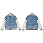 画像11:  jacket baseball uniform jacket blouson　ユニセッ クス男女兼用クロスチャペル刺繍ジャケットスタジアムジャンパー スタジャン ブルゾンバイカージャケット (11)