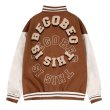 画像1: double circle logo jacket baseball uniform jacket blouson　ユニセッ クス男女兼用ダブルサークルロゴジャケットスタジアムジャンパー スタジャン ブルゾンバイカージャケット (1)