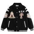 画像2: cross chapel embroidery jacket baseball uniform jacket blouson　ユニセッ クス男女兼用クロスチャペル刺繍ジャケットスタジアムジャンパー スタジャン ブルゾンバイカージャケット (2)