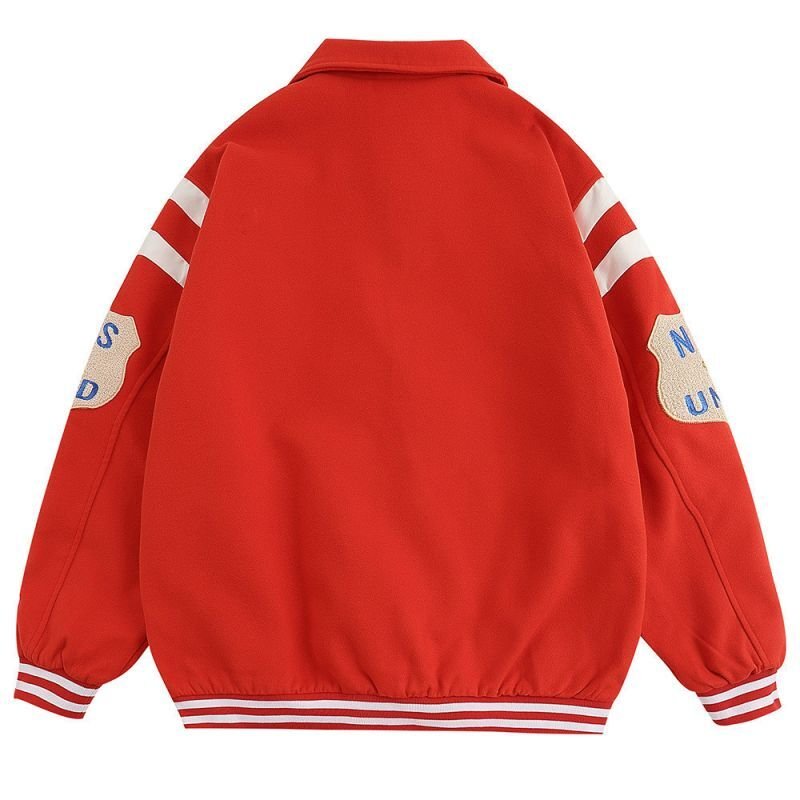 画像3: cross chapel embroidery jacket baseball uniform jacket blouson ユニセッ クス男女兼用クロスチャペル刺繍ジャケットスタジアムジャンパー スタジャン ブルゾンバイカージャケット (3)