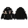 画像5: cross chapel embroidery jacket baseball uniform jacket blouson　ユニセッ クス男女兼用クロスチャペル刺繍ジャケットスタジアムジャンパー スタジャン ブルゾンバイカージャケット (5)