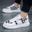 画像4: houndstooth LACE-UP LEATHER  SNEAKERS  shoes 　ユニセックス男女兼用千鳥格子チェックレースアップレザースニーカー カジュアル シューズ (4)