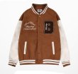 画像3: double circle logo jacket baseball uniform jacket blouson　ユニセッ クス男女兼用ダブルサークルロゴジャケットスタジアムジャンパー スタジャン ブルゾンバイカージャケット (3)