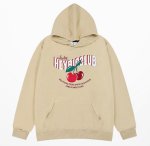 画像1: HEYBIG cherry print hoodiesweater  ユニセックス 男女兼用 HEY BIG チェリープリント フーディスウェットパーカー (1)