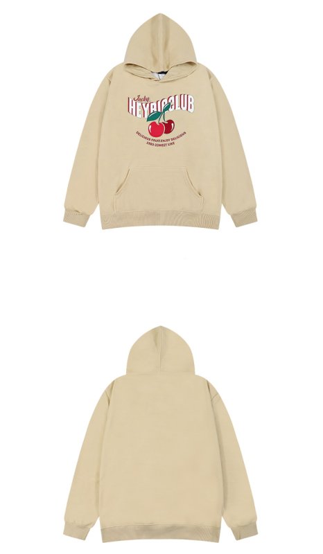 画像3: HEYBIG cherry print hoodiesweater  ユニセックス 男女兼用 HEY BIG チェリープリント フーディスウェットパーカー (3)