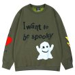画像1: Spooky print pullover sweatshirt sweater　ユニセックス 男女兼用スプーキーSpookyプルオーバ  セーター (1)