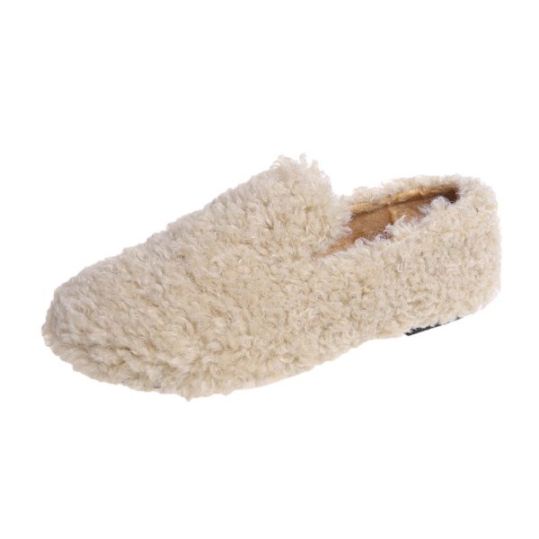 画像1: heightened lamb wool flat pumps　ラムウールモコモコフラットパンプス (1)