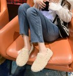 画像7: heightened lamb wool flat pumps　ラムウールモコモコフラットパンプス (7)