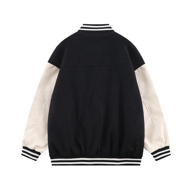 画像4: jigsaw puzzle  smile embroidery jacket baseball uniform jacket blouson ユニセッ クス男女兼用刺繍ジグソーパズルスマイルジャケットスタジアムジャンパー スタジャン ブルゾンバイカージャケット (4)