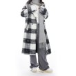 画像3: black and white plaid long coat Jacket　ブラック＆ホワイト チェックウールロングコート ジャケット (3)