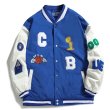 画像2: NASA x MLB logo embroidery jacket baseball uniform jacket blouson　ユニセッ クス男女兼用ナサMLBロゴ刺繍ジャケットスタジアムジャンパー スタジャン ブルゾンバイカージャケット (2)