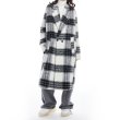 画像2: black and white plaid long coat Jacket　ブラック＆ホワイト チェックウールロングコート ジャケット (2)