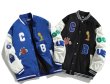 画像7: NASA x MLB logo embroidery jacket baseball uniform jacket blouson　ユニセッ クス男女兼用ナサMLBロゴ刺繍ジャケットスタジアムジャンパー スタジャン ブルゾンバイカージャケット (7)