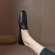 画像2: Flat leather gathered pumps Slip-on 　フラットレザーギャザーパンプス　スリッポン (2)