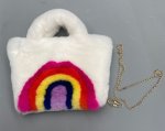 画像5: Fur Rainbow Tote Shoulder Bag　ファーレインボートートショルダーバッグ (5)