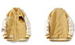画像6: fleece logo emblem Jumper jacket baseball uniform jacket blouson　ユニセッ クス男女兼用フリースロゴエンブレム刺繍MA-1ジャンバージャケットスタジアムジャンパー スタジャン ブルゾンバイカージャケット (6)
