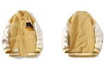 画像6: fleece logo emblem Jumper jacket baseball uniform jacket blouson　ユニセッ クス男女兼用フリースロゴエンブレム刺繍MA-1ジャンバージャケットスタジアムジャンパー スタジャン ブルゾンバイカージャケット (6)
