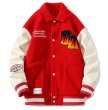 画像1: fleece logo emblem Jumper jacket baseball uniform jacket blouson　ユニセッ クス男女兼用フリースロゴエンブレム刺繍MA-1ジャンバージャケットスタジアムジャンパー スタジャン ブルゾンバイカージャケット (1)