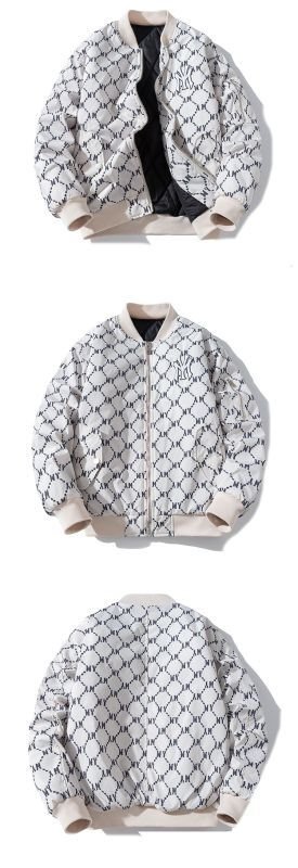 画像9:  MLB NY New York Yankees Monogram MA-1 Jumper jacket baseball uniform jacket blouson　ユニセッ クス男女兼用MLB NYニューヨークヤンキースモノグラム MA-1ジャンバージャケットスタジアムジャンパー スタジャン ブルゾンバイカージャケット (9)