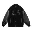 画像4: smiling face flocking embroidery Jumper jacket baseball uniform jacket blouson　ユニセッ クス男女兼用スマイリングジャケットスタジアムジャンパー スタジャン ブルゾンジャケット (4)