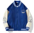 画像4: smile zip up embroidery Jumper jacket baseball uniform jacket blouson　ユニセッ クス男女兼用スマイルジップアップジャケットスタジアムジャンパー スタジャン ブルゾンジャケット (4)