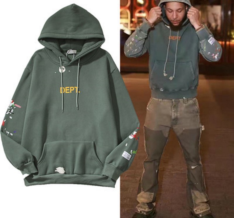 画像4: hand-painted graffiti splash ink hoodiesweater   ユニセックス 男女兼用スプラッシュ インクレタープリント フーディスウェットパーカー (4)