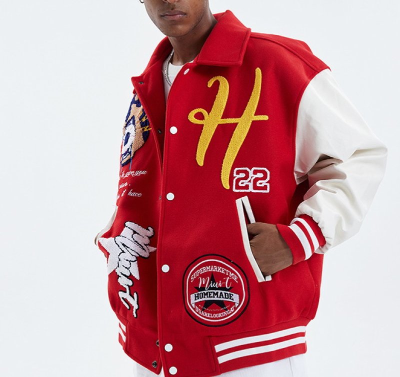 画像6: doberman dog embroidery embroidery Jumper jacket baseball uniform jacket blouson ユニセッ クス男女兼用ドーベルマンドッグ刺繍ジャケットスタジアムジャンパー スタジャン ブルゾンジャケット (6)