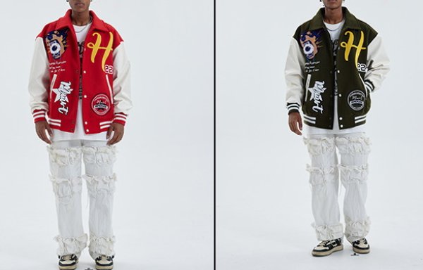 画像7: doberman dog embroidery embroidery Jumper jacket baseball uniform jacket blouson　ユニセッ クス男女兼用ドーベルマンドッグ刺繍ジャケットスタジアムジャンパー スタジャン ブルゾンジャケット (7)