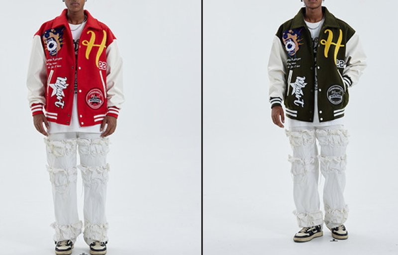 画像7: doberman dog embroidery embroidery Jumper jacket baseball uniform jacket blouson ユニセッ クス男女兼用ドーベルマンドッグ刺繍ジャケットスタジアムジャンパー スタジャン ブルゾンジャケット (7)