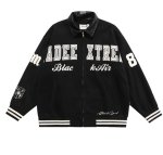 画像2: leather collar letter logo embroideryJumper jacket baseball uniform jacket blouson　ユニセッ クス男女兼用レザー襟レターロゴ刺繍ジャケットスタジアムジャンパー スタジャン ブルゾンジャケット (2)