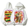 画像1: Travis hip-hop design hand-painted graffiti Bugs Bunny print hoodiesweater  ユニセックス 男女兼用 バックスバニーグラフィック落書きプリント フーディスウェットパーカー (1)