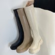 画像5: Woman's Muffin Thick-soled British Thin Boots boots　厚手プラットフォームレザージップロングブーツ (5)