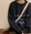 画像4: jacquard letter Round neck sweater  ユニセックス 男女兼用レタージャガードクールネックセーター ニット (4)