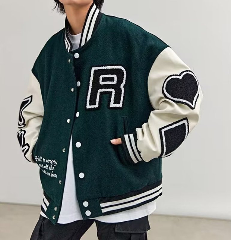 画像10: playing card embroideryJumper jacket baseball uniform jacket blouson ユニセッ クス男女兼用トランプ カード刺繍ジャケットスタジアムジャンパー スタジャン ブルゾンジャケット (10)
