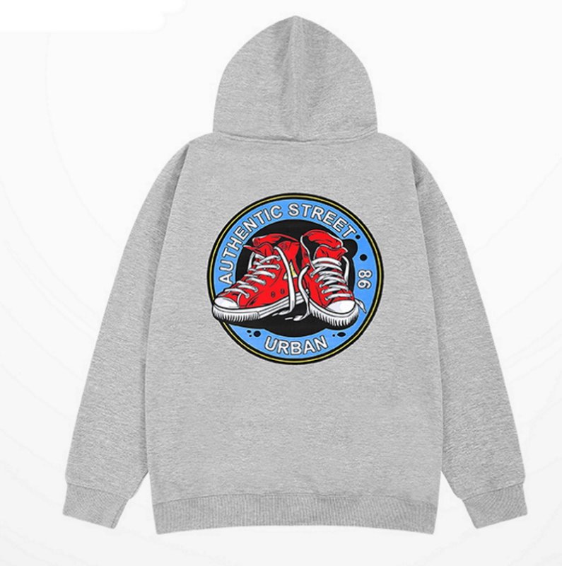 画像1: sneaker print hoodie sweater  ユニセックス 男女兼用スニーカープリント フーディスウェットパーカー (1)